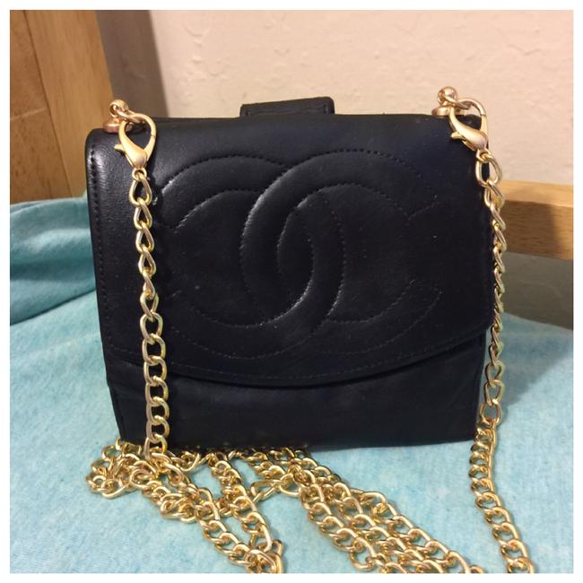 Chanel Mini Machetes Lambskin Leather Black Cross Body Bag 