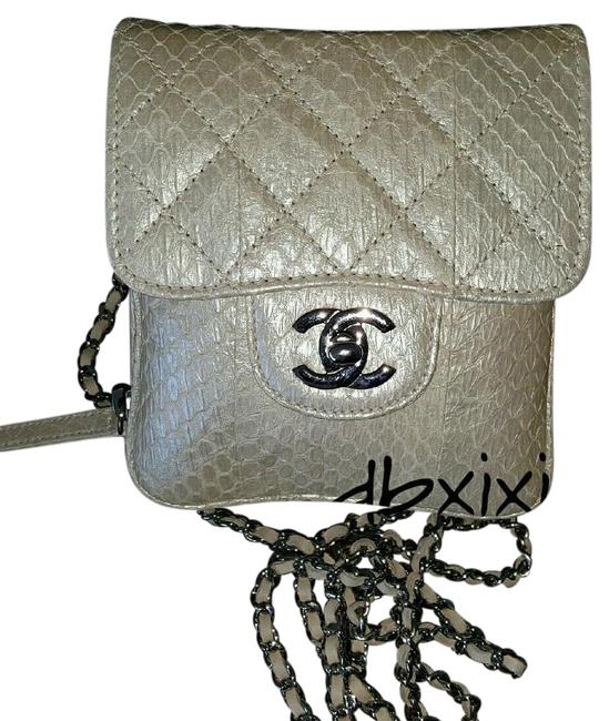Chanel Mini Python Beige Leather python Cross Body Bag 