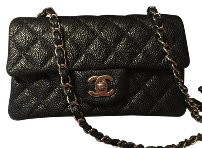 Chanel Mini Rectangle Black Caviar Cross Body Bag 