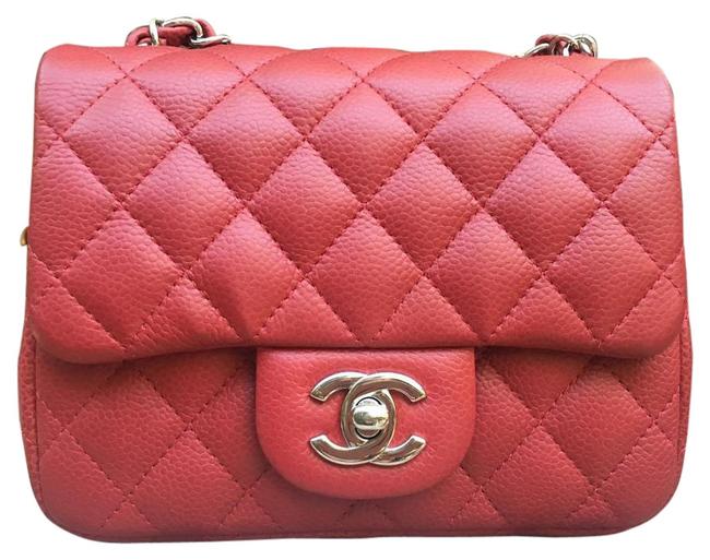 Chanel Mini Red Caviar Leather Cross Body Bag 