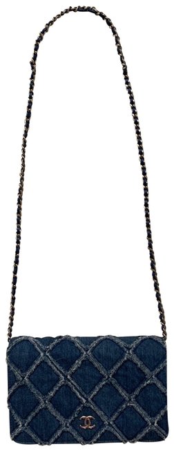 Chanel Mini Wallet on Chain Blue Cross Body Bag 