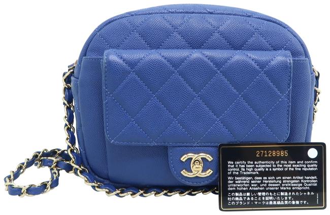 Chanel Navy Caviar Cross Body Bag 