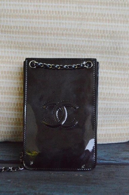 Chanel Phone Holder Black Cross Body Bag 