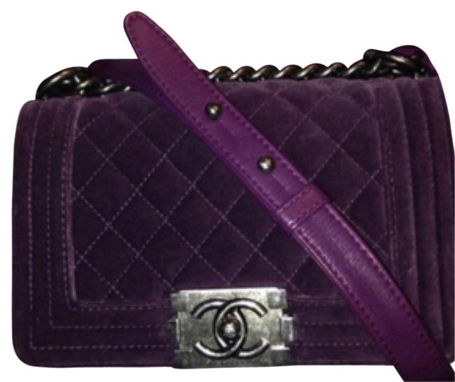 Chanel Purple Velvet Cross Body Bag 