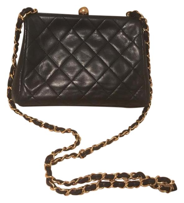 Chanel Quilted Frame Chain Vintage Lambskin Leather Cross Body Bag 