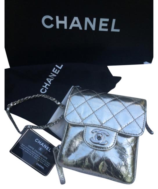 Chanel Quilted Wallet Gold Lambskin Cross Body Bag 