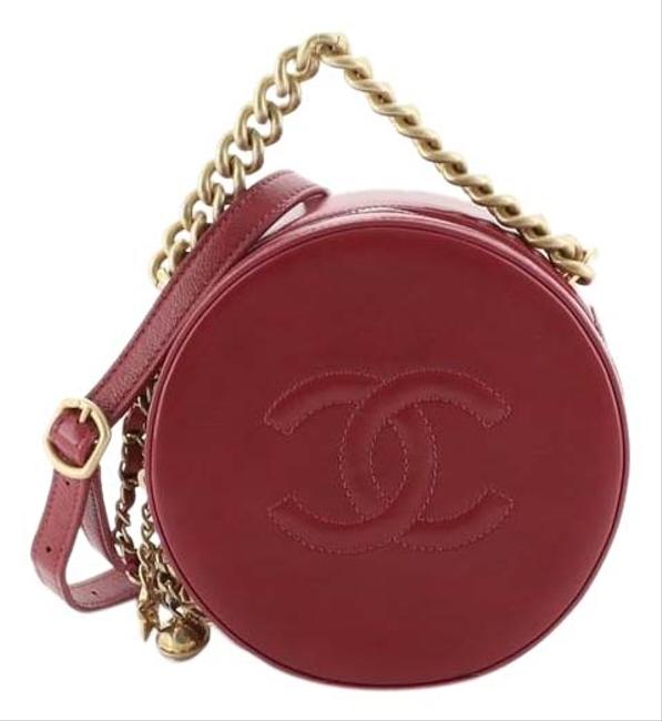 Chanel Round As Earth Glazed Calfskin Purple Leather Cross Body Bag 