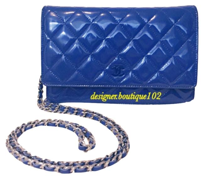 Chanel Royal Blue Patent Cross Body Bag 