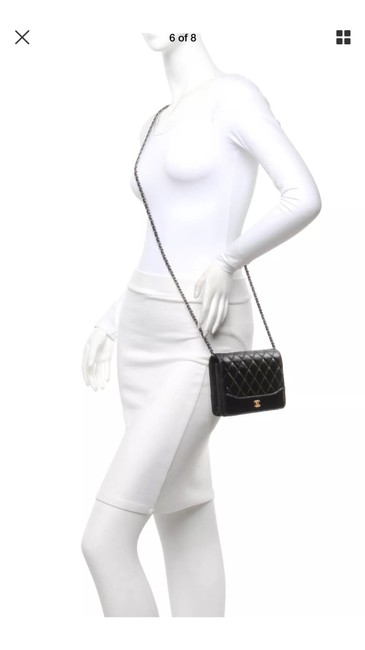 Chanel Runway Piece Woc Black Ombre Leather Cross Body Bag 