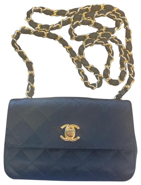 Chanel Satin Black Cross Body Bag 