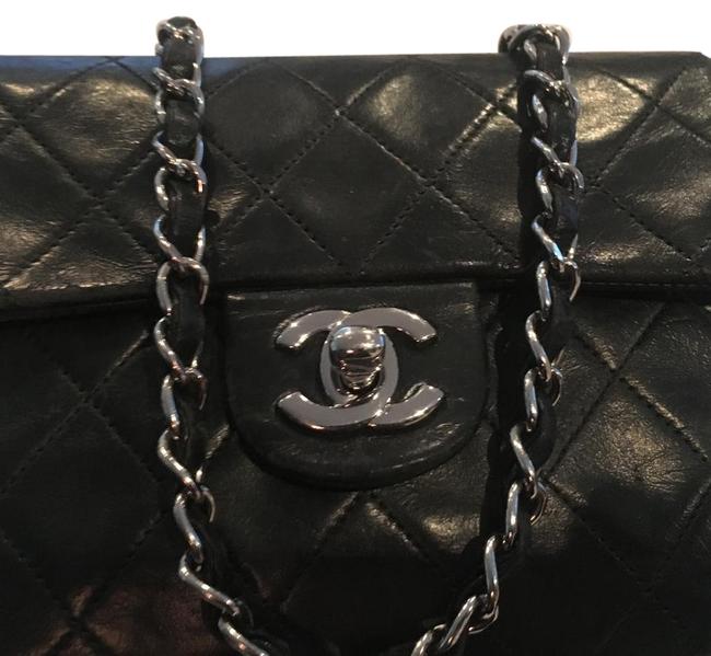 Chanel Shoulder Or Black Leather Cross Body Bag 