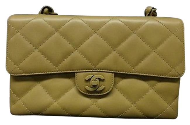 Chanel Shoulder Cross Beige Lambskin Cross Body Bag 