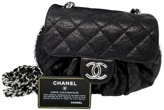 Chanel Shoulder Small Chain Around Black Lambskin Cross Body Bag 