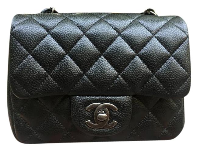 Chanel Sold Out 21 Series Black Caviar Leather Cross Body Bag 
