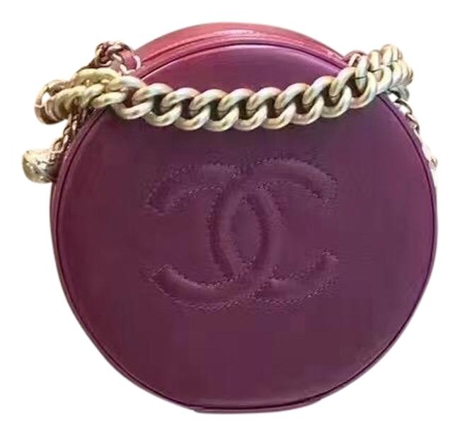 Chanel Sold Out Round As Earth Burgundy Leather Cross Body Bag 