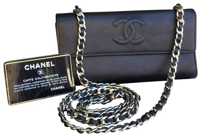 Chanel Timeless Black Caviar Skin Leather Cross Body Bag 