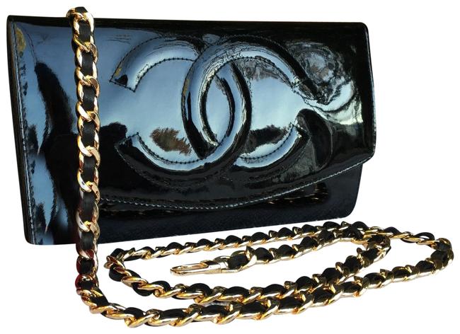 Chanel Timeless Black Patent Leather Cross Body Bag 