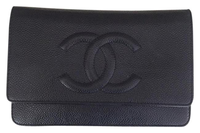 Chanel Timeless Cc Wallet On The Chain Black Leather Cross Body Bag 