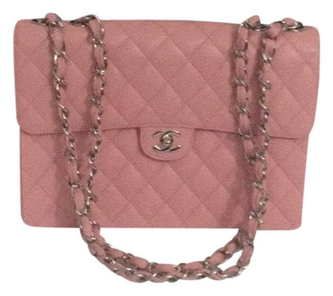 Chanel Timeless Jumbo Pink Caviar Leather Cross Body Bag 