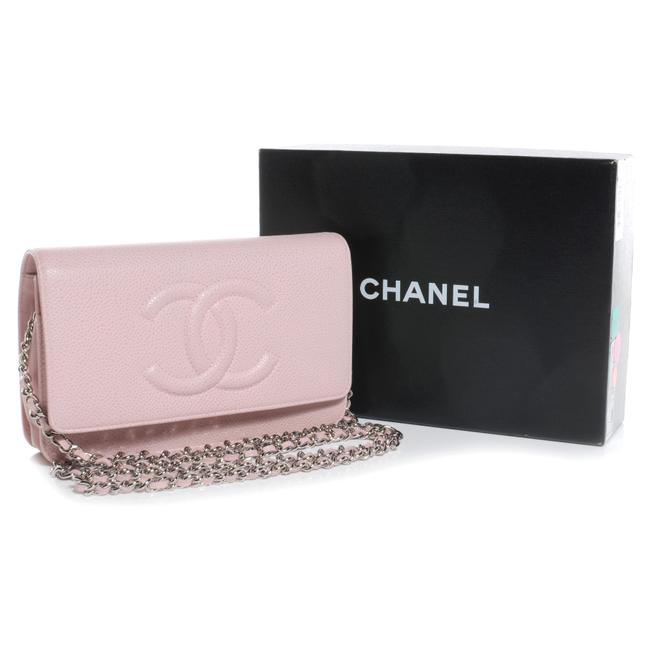 Chanel Timeless Wallet on Chain New Light Pink Caviar Leather Cross Body Bag 