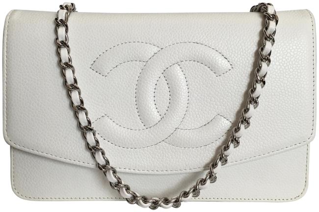 Chanel Timeless Wallet on Chain With Tag White Caviar Leather Cross Body Bag 