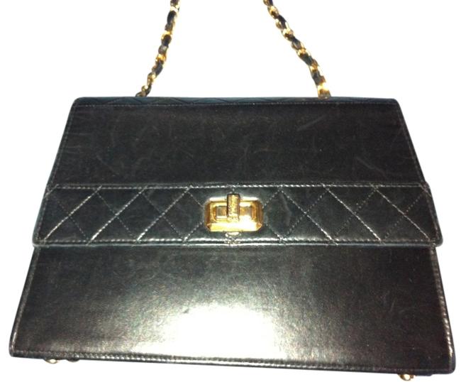 Chanel Trapeze Black Lambskin Cross Body Bag 
