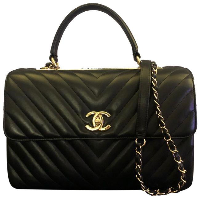 Chanel Trendy Cc Medium Chevron Lambskin Leather Cross Body Bag 