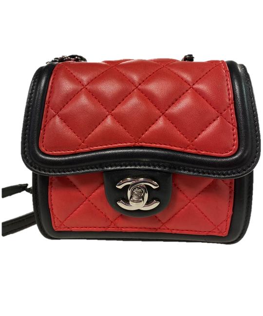 Chanel Tri color Mini Black White 2012 Red Leather Cross Body Bag 