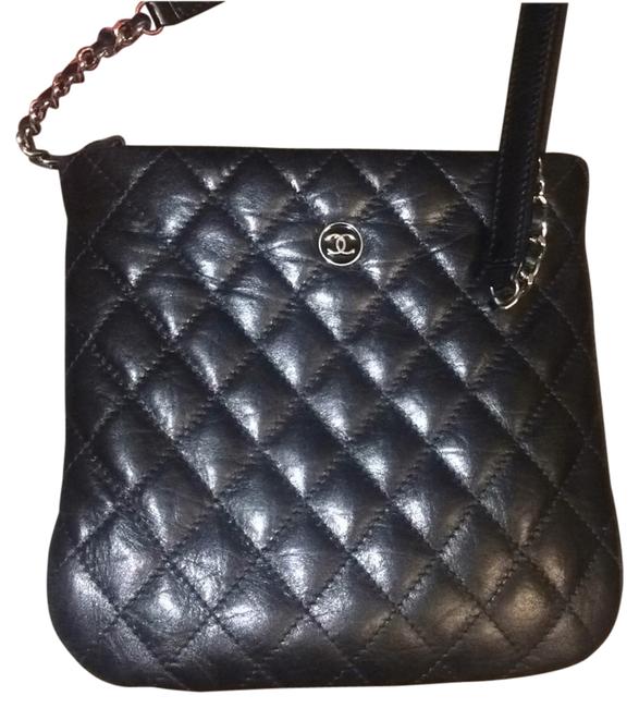 Chanel Uniform Black Leather Cross Body Bag 