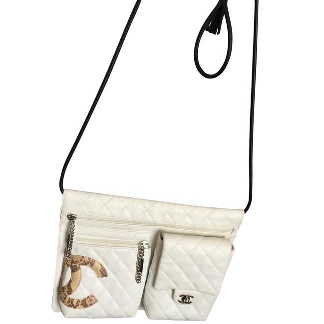 Chanel W White Quilted Leather Cross Body Bag 