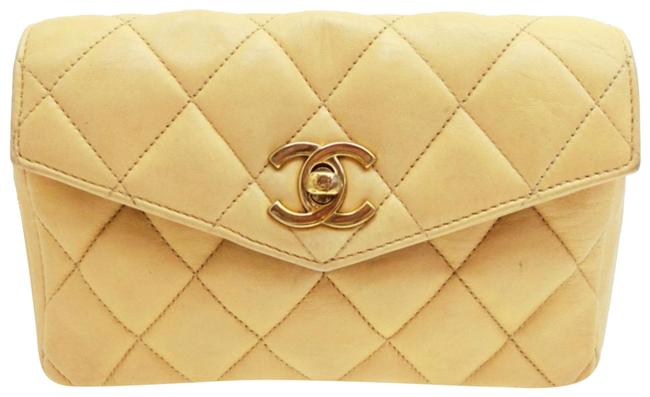 Chanel Bum Waist Quilted Fanny Pack 231225 Beige Leather Cross Body Bag 