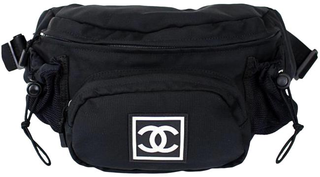 Chanel Waist Sport Fanny Pack Banane Rare Soldout Black Nylon Cross Body Bag 