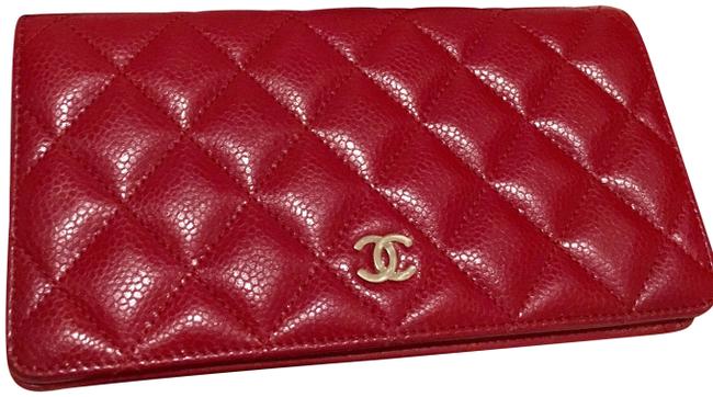Chanel Wallet 12a Shw Red Caviar Cross Body Bag 