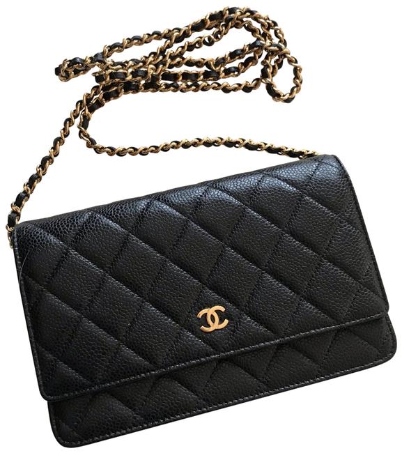 Chanel Wallet on Chain Black Quilted Caviar Cross Body Bag 