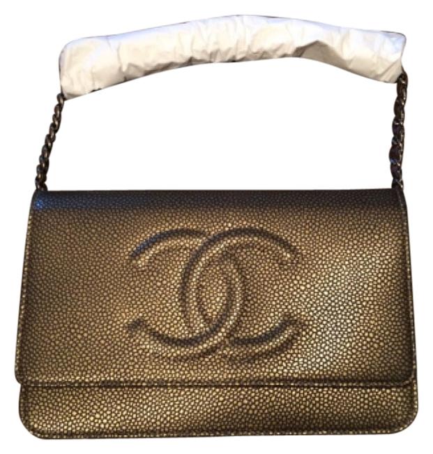 Chanel Wallet on Chain Bronze Caviar Leather Cross Body Bag 