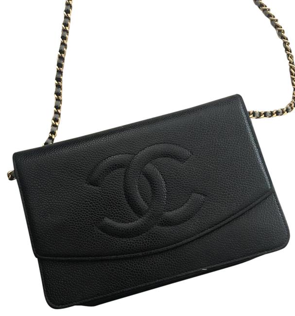 Chanel Woc Caviar Black Leather Cross Body Bag 