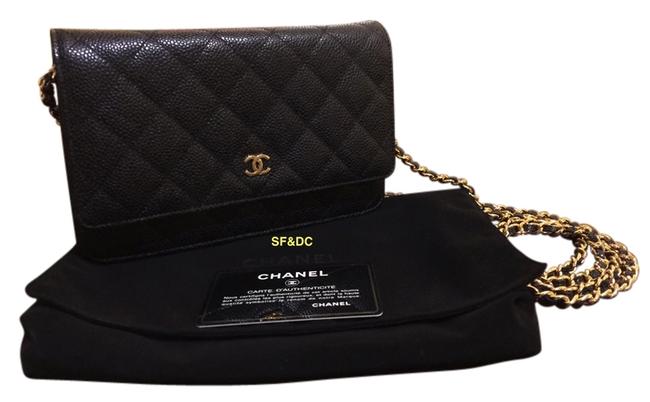 Chanel Wallet on Chain Caviar Gold Hardware Woc Cross Body Bag 