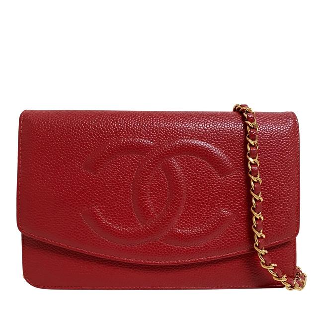 Chanel Wallet on Chain Caviar Timeless Cc Woc Red Cross Body Bag 