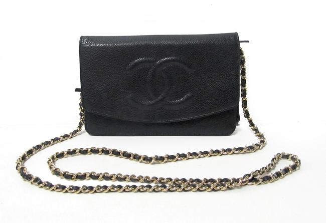 Chanel Wallet on Chain Caviar with Gold Hardware Black Leather Cross Body Bag 