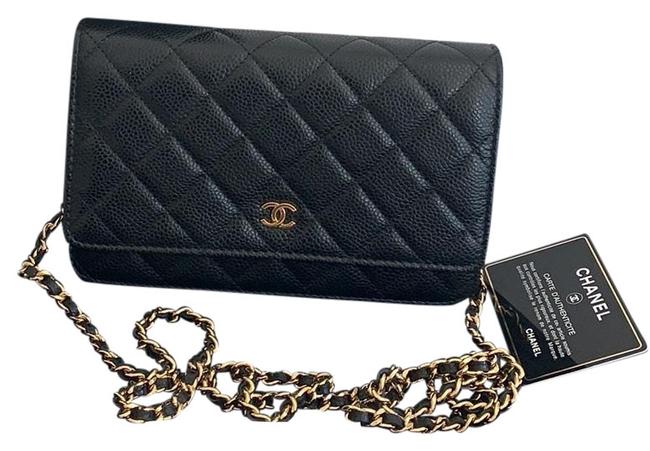 Chanel Wallet on Chain Cc Black Leather Cross Body Bag 