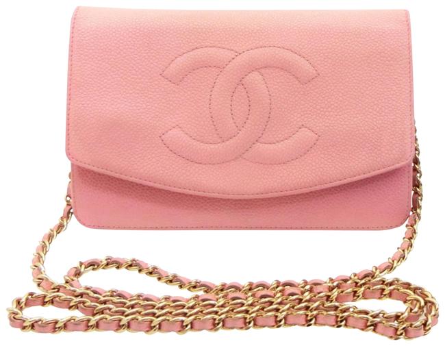 Chanel Wallet on Chain Cc Logo Flap 232272 Pink Caviar Leather Cross Body Bag 