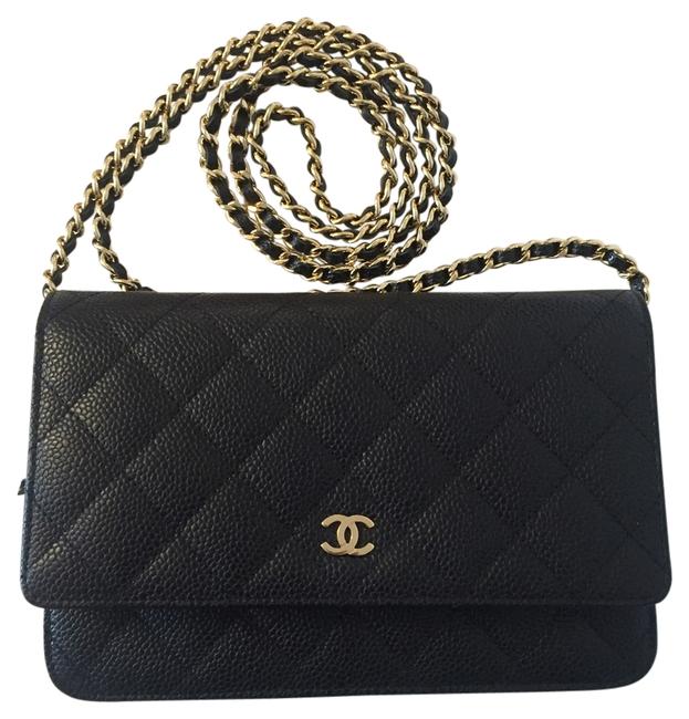 Chanel Classic Woc Black Leather Cross Body Bag 