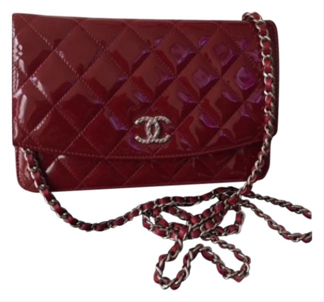 Chanel Wallet on Chain Classic Quited Leather Red Patent Cross Body Bag 