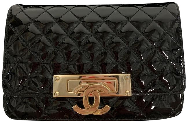 Chanel Wallet on Chain Golden Black Patent Leather Cross Body Bag 