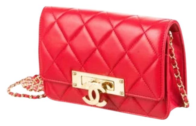 Chanel Wallet on Chain Golden Class Red Leather Cross Body Bag 