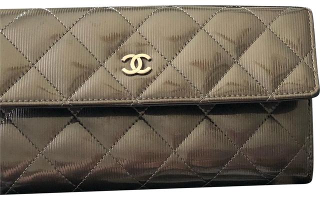 Chanel Wallet on Chain Gray Patent Leather Cross Body Bag 