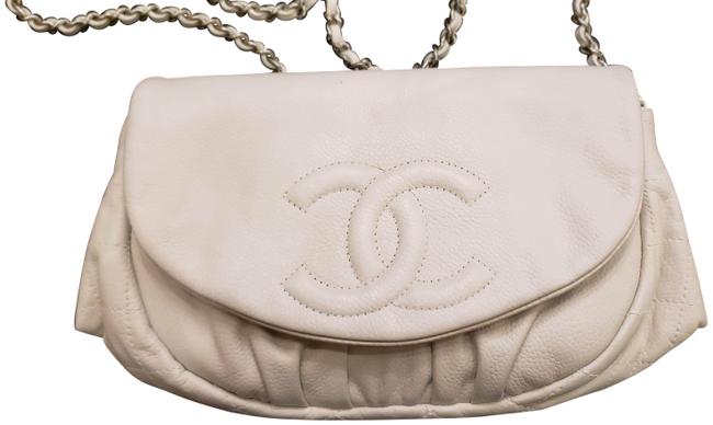 Chanel Wallet on Chain Halfmoon Off White Caviar Leather Cross Body Bag 