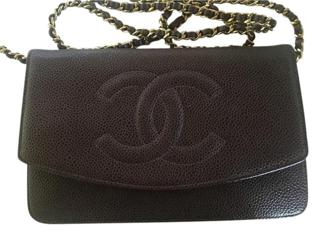 Chanel Woc Handbag Brown Burgundy Caviar Leather Cross Body Bag 
