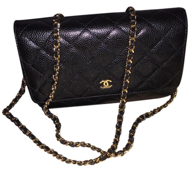 Chanel Wallet on Chain In Black Caviar Cross Body Bag 