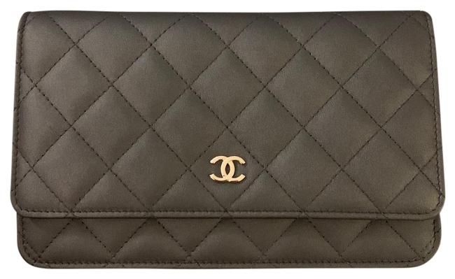 Chanel Wallet on Chain In Quilted Grey Leather Cross Body Bag 